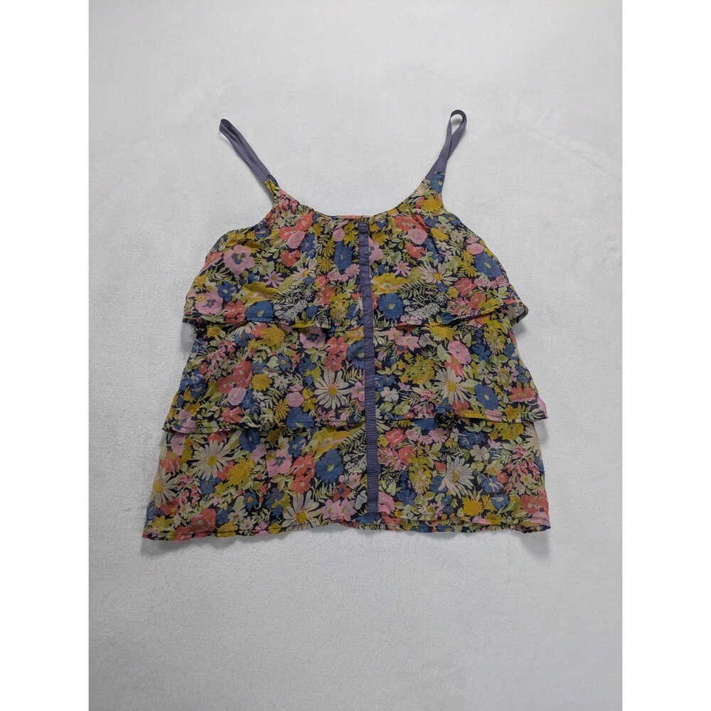 ELIOT 100% Silk Floral Tiered Camisole Tank Top - Size XS